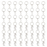 24Pcs 2 Styles Alloy Dreadlocks Beads, Braiding Hair Pendants Decoration Clips, with Iron Jump Rings, Star & Moon, Antique Silver & Platinum, 29~31mm, 12pcs/style