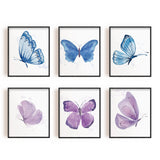 Chemical Fiber Oil Canvas Hanging Painting, Home Wall Decoration Accessories, Butterfly Pattern, 250x200mm, 6 style, 1pc/style, 6pcs/set