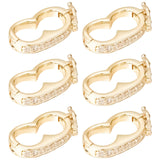 6Pcs Brass Peanut Twister Clasps, Enhancer Clasp, with Crystal Rhinestone, for Purse Making, Golden, 19x10x3.5mm, Inner Diameter: 12.5x6.5mm