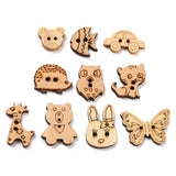 PE Box Wooden Buttons, 2-Hole, Animal Style, Peru, 11~24x14~23x2.5~3mm, Hole: 1mm, 100pcs/box