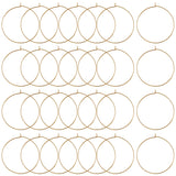 60Pcs 316 Surgical Stainless Steel Wine Glass Charms Rings, Hoop Earring Findings, DIY Material for Basketball Wives Hoop Earrings, Real 18K Gold Plated, 21 Gauge, 45x40x0.7mm, Pin: 0.7mm