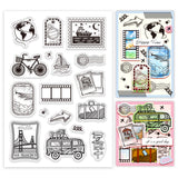 Custom PVC Plastic Clear Stamps, for DIY Scrapbooking, Photo Album Decorative, Cards Making, Mixed Shapes, 160x110x3mm