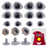 4Bags 3 Style 3D Plastic Doll Eyes and Eyes Washers Sets, Craft Safety Eyes Accessories, for Crochet Toy and Stuffed Animals, Gainsboro, 17~25.5x21~31mm