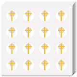 8 Sheets Plastic Waterproof Self-Adhesive Picture Stickers, Round Dot Cartoon Decals for Kid's Art Craft, Cross, 150x150mm, Sticker: 25mm