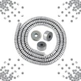 Electroplate Non-magnetic Synthetic Hematite Beads Spacers Strands, Heishi Beads, Flat Round/Disc, Platinum Plated, 4x2mm, Hole: 1mm, about 200pcs/strand, 15.7 inch, 2 strands