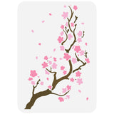 Plastic Drawing Painting Stencils Templates, for Painting on Scrapbook Fabric Tiles Floor Furniture Wood, Rectangle, March Cherry Blossom, 29.7x21cm