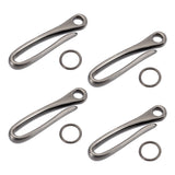 4 Sets Zinc Alloy Hook Clasps, with Jump Ring, Antique Silver, 68x15.5x9mm, Hole: 6.5mm