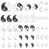 DIY Yin Yang Making Finding Kit, Including Alloy Enamel Pendants & 304 Stainless Steel & Brass Sun Moon Pendants & Link Connectors, Platinum & Stainless Steel Color, 208Pcs/box