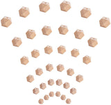 Wood Beads, Faceted, Polygon, PapayaWhip, 10~18x10~24mm, Hole: 2~5mm, 120pcs/set