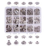 Tibetan Style Zinc Alloy Bead Cones, Antique Silver, 300pcs/box, 14x10.8x3cm