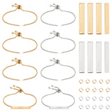 DIY Rectangle Link Slider Bracelet Making Kit, Including 304 Stainless Steel Bracelet Making & Connector Charms, Golden & Stainless Steel Color, 56Pcs/box