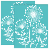Self-Adhesive Silk Screen Printing Stencil, for Painting on Wood, DIY Decoration T-Shirt Fabric, Turquoise, Dandelion, 280x220mm
