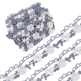 Polyester Lace Trim, Flower Trimming Lace Ribbon, Garment Accessories, Gray, 1 inch(25mm)