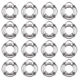 50Pcs Tibetan Style Alloy Pendants, Cadmium Free & Lead Free, Life Ring/Lifebuoy/Cork Hoop, Antique Silver, 24x22x2mm, Hole: 3mm