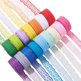 Nonelastic Lace Trim, Polyester Ribbon for Jewelry Making, Mixed Color, 7/8 inch(22mm), about 10yards/roll(9.144m/roll), 20colors/set, 20rolls/set