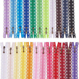 Garment Accessories, Nylon Lace Zipper, Zip-fastener Components, Mixed Color, 44x2.4cm, 2strands/color, 46strands/set