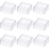 Plastic Bead Containers, Square, Clear, 6x6x3cm, Inner Diameter: 5.6x5.6cm, 10pcs/box