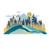 PVC Wall Stickers, for Wall Decoration, Mountain Pattern, 390x980mm