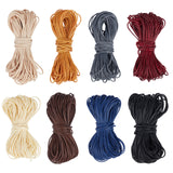 8 Bags 8 Colors Korean Waxed Polyester Cord, Flat, for Necklace, Bracelet Making, Mixed Color, 1mm, 15m/bag, 1bag/color