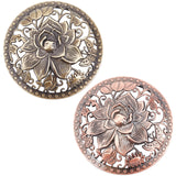 2Pcs 2 Colors Alloy Incense Burner Cover, Half Round with Lotus, Mixed Color, 79x25mm, Inner Diameter: 69mm, 1pc/color
