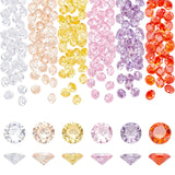 120Pcs 6 Colors Cubic Zirconia Cabochons, Grade A, Faceted, Diamond, Mixed Color, 5x3mm