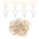 200Pcs 2 Style 304 Stainless Steel Ball Head Pins, Golden & Stainless Steel Color, 30~30.5x0.7~1.9mm, 100pcs/style