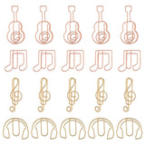 48Pcs 4 Styles Carbon Steel Paper Clips, Paper Clips for Music Lovers, Funny Bookmark Marking Clips, Guitar & Music Note & Headset Pattern, Mixed Color, 23~42x12~25x2~5mm, 12pcs/style