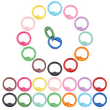 28Pcs 14 Colors Spray Painted Alloy Spring Gate Rings, O Ring, Mixed Color, 25x4mm, 6 Gauge, Hole: 19mm, 2pcs/color