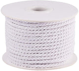 Nylon Threads, Milan Cords/Twisted Cords, White, 3mm, about 20m/roll