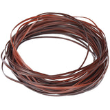 Plastic Imitation Cane Wire Cord, Flat, Coconut Brown, 5mm