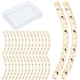 Brass Tube Beads, Long-Lasting Plated, Curved Beads, Tube, Real 24K Gold Plated, 20x1.5mm, Hole: 0.8mm, 40pcs/box