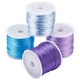 4 Rolls 4 Colors Nylon Rattail Satin Cord, Beading String, for Chinese Knotting, Jewelry Making, Mixed Color, 2mm, about 10.93 yards(10m)/roll, 1roll/color