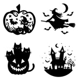 PVC Window Sticker, Flat Round Shape, for Window or Stairway  Home Decoration, Halloween Themed Pattern, 180x180x0.3mm