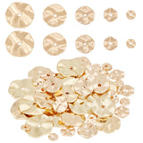 48pcs 4 styles Brass Spacer Beads, Textured Flat Round, Light Gold, 4~12x1~1.5mm, Hole: 1.2mm, 12pcs/style