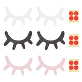 3 Sets 3 Colors Wooden A Pair of Eyelash Wall Decoration, with Plastic Stickers, for Christmas Decoration Kids Bedroom Garment Shop, Mixed Color, 99x148x6mm, 1 set/color
