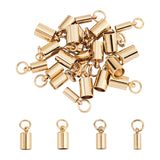 304 Stainless Steel Cord Ends, End Caps, Column, Golden, 8.5~10x3~6mm, Hole: 3.5~4mm, Inner Diameter: 2.3~5mm, 24pcs/box