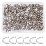 300Pcs Brass Links, U Shaped, Platinum, 5.5x4x2mm, Hole: 1mm