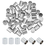 50Pcs 304 Stainless Steel Cord Ends, End Caps, Column, Stainless Steel Color, 7x7mm, Hole: 1.6mm, Inner Diameter: 6mm