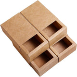 Kraft Paper Folding Box, Drawer Box, Rectangle, BurlyWood, 12.8x10.8x4.2cm, 20pcs/set