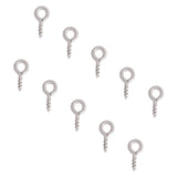 304 Stainless Steel Screw Eye Pin Peg Bails, For Half Drilled Beads, Stainless Steel Color, 8x4x1mm, Hole: 2mm, 300pcs/box