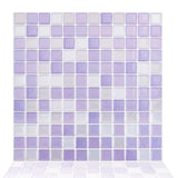 PET Self-Adhesive Mark Crystal Pattern Paper, Wall Stickers, for Shelf Liner Dresser Drawer Locker, Square, Purple, 235x235x1mm