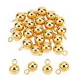 20Pcs 304 Stainless Steel Pendants, Round, Golden, 11.5x8mm, Hole: 2.5mm