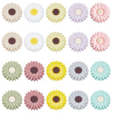 20Pcs 10 Colors Silicone Beads, Daisy, Mixed Color, 19.5x7.5mm, Hole: 1.6mm, 2pcs/color