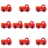 10Pcs Food Grade Eco-Friendly Silicone Beads, Chewing Beads For Teethers, DIY Nursing Necklaces Making, Fire Fighting Truck, Red, 21x30x7mm, Hole: 3mm