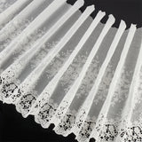 3 Yards Cotton Embroidered Wavy Edge Flower Lace Fabric, for DIY Clothing Accessories, White, 14-1/8~15-1/8 inch(360~385mm)