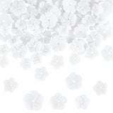 150Pcs 3 Style Opaque Resin Beads, Flower, White, 11.5~16.5x12~17x2~3mm, hole: 1.2~1.8mm