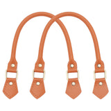 Cowhide Leather Bag Handles, with Alloy Rings, for Bag Replacement Accessories, Camel, 46.5x1.4cm