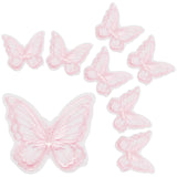 30pcs Handmade Organza Woven Costume Accessories, Butterfly, Pink, 53~57x56~63x2~3mm