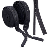 5Yard 1 Rows 1 Hooks Nylon Bra Extender Iron Clasps, Elastic Bra Band Extenders Intimates Accessories, Black, 25mm