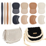 4 Sets 4 Colors DIY PU Imitation Leather Underarm Bag Knitting Mesh Sheet, Template for Horseshoe Shape Purse Making, Mixed Color, 14.5~42x4~19cm, 1 set/color